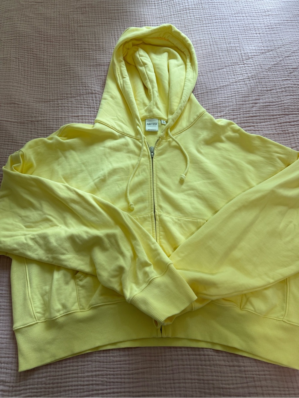 Aritzia Lemonade Terry Sweatfleece Boyfriend Boxy Zip Hoodie